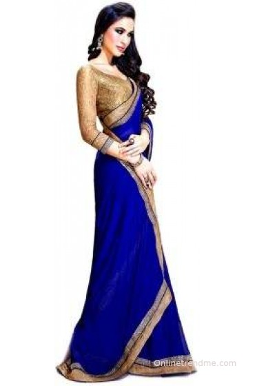 Rajesh Silk Mills Solid Fashion Chiffon Sari